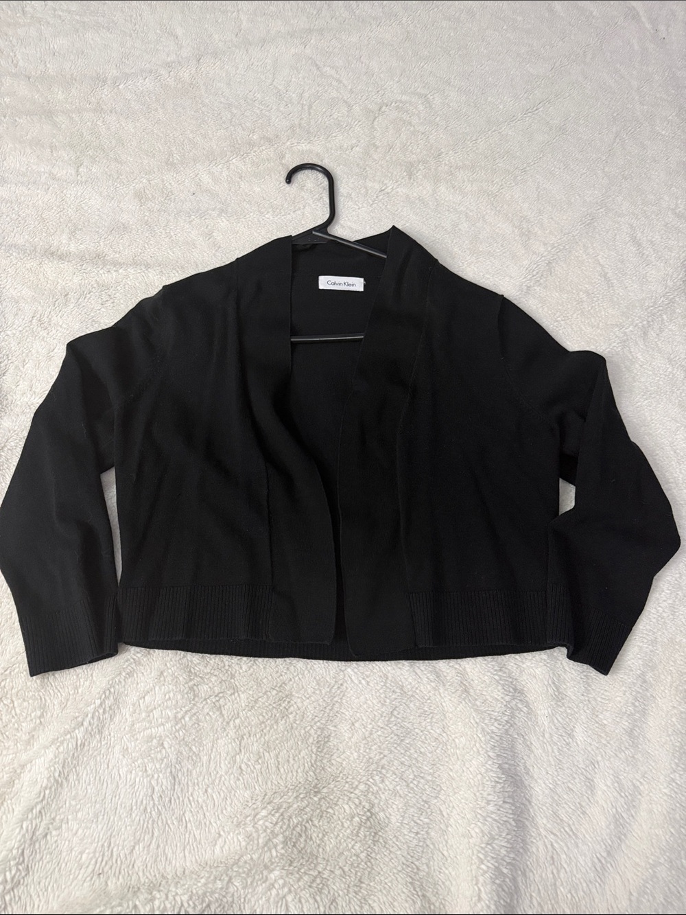 Calvin Klein Women's Black Open-Front Cardigan Sweater